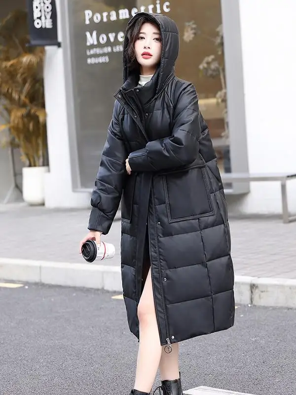 

Женская зимняя куртка Ning из натуральной овчины, средней длины, выше колена, свободного кроя, утепленная, с капюшоном, новая коллекция