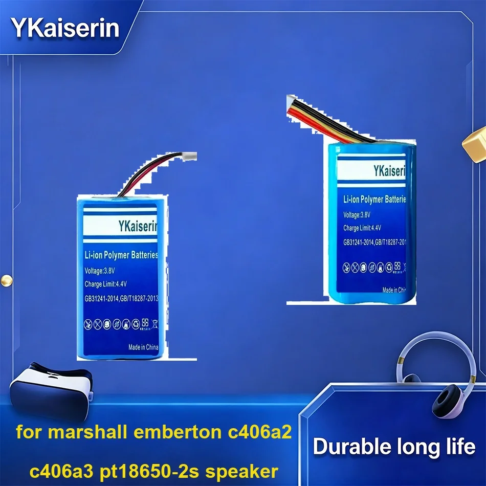 

Battery Long-Lasting Performance 3100-4100mAh For Marshall Emberton c406a2 c406a3 PT18650-2S Speaker