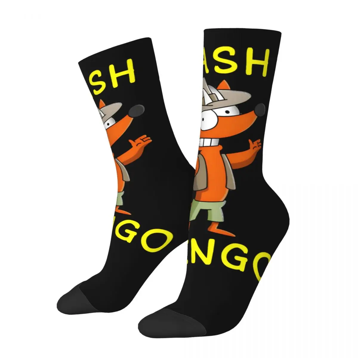 Funny Men's compression Socks Dash Dingo Vintage Harajuku Crash Bandicoot Game Street Style Novelty Pattern Crew Crazy Sock