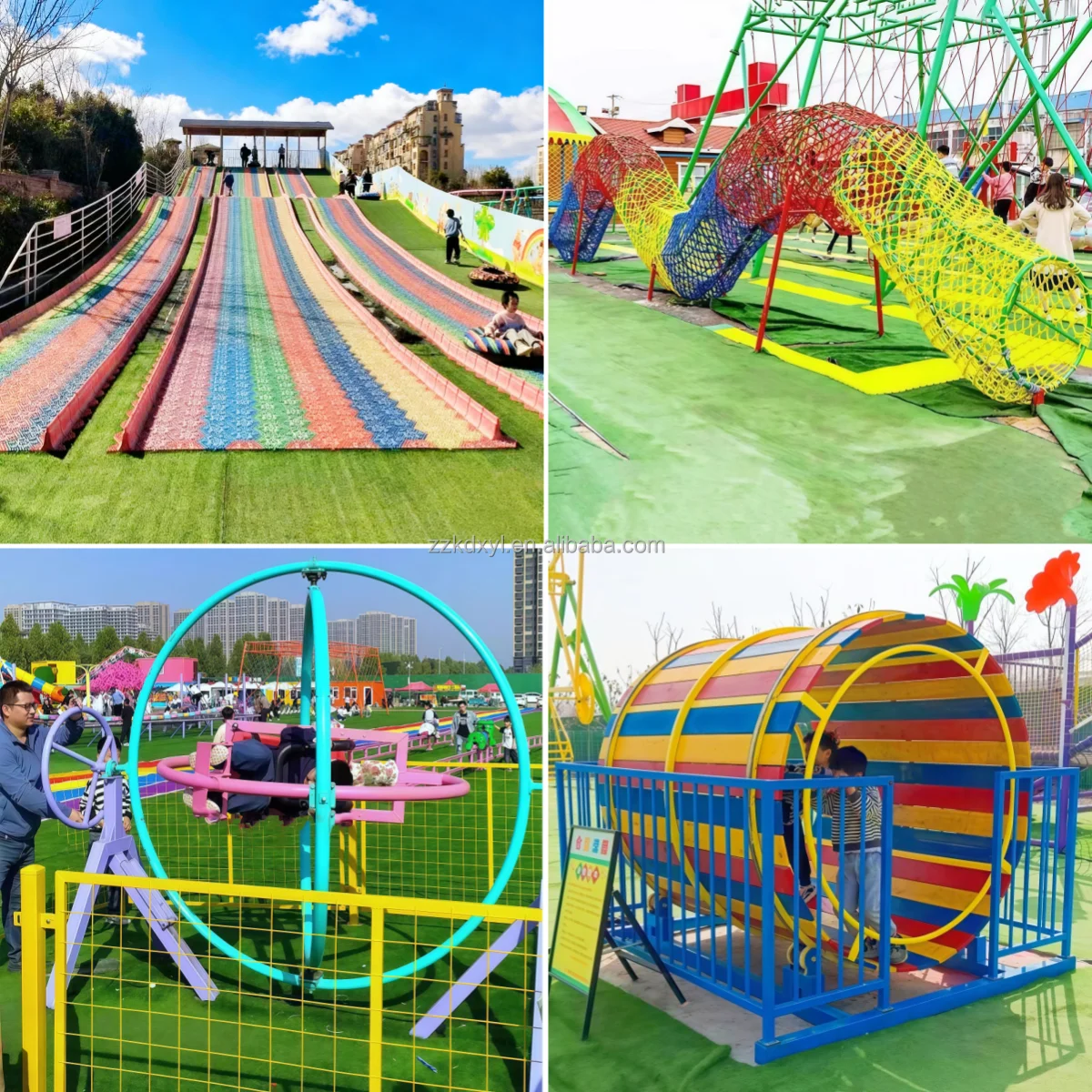 Wooden Treadmill, Outdoor Amusement Park Ride, Parent-Child Playground Equipment, Round Roller Sports Games, Fun Fitness Toy