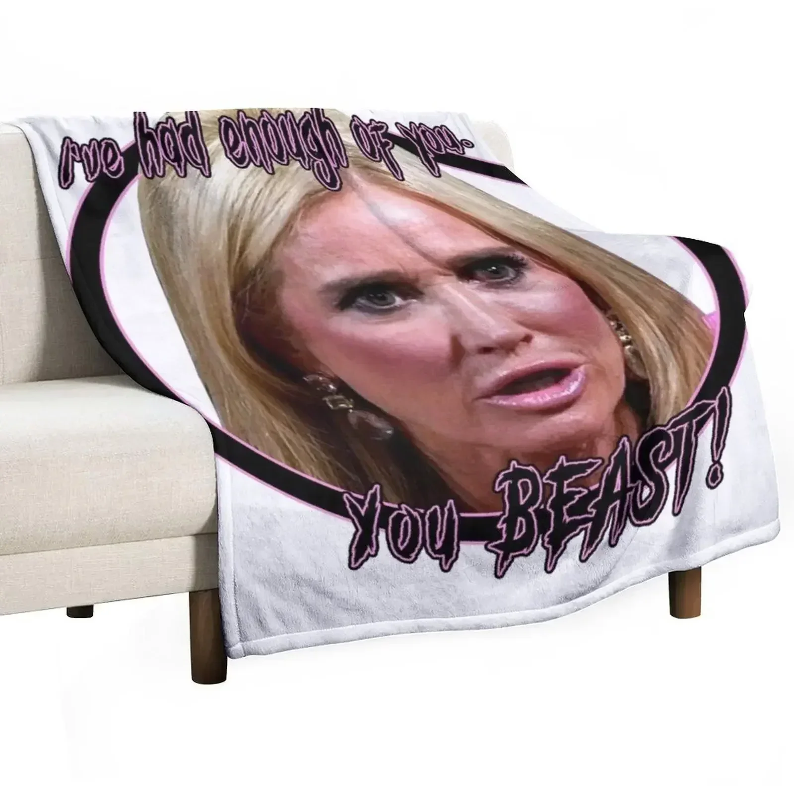 Kim Richards - You Beast! Throw Blanket Faux Fur Soft Warm Blanket for Bed
