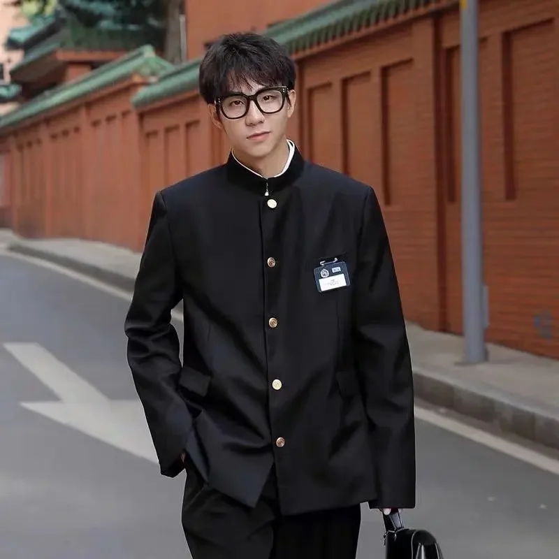 Zhongshan Suit Japanese Style School Uniform Dk Outfit Men's Streetwear Western-style Clothes Three-piece Set Casual Scene