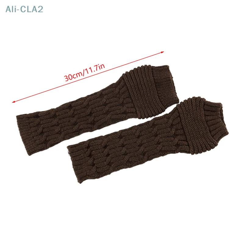 Long Fingerless Gloves Women‘s Mitten Winter Arm Warmer Knitted Arm Sleeve Fine Casual Soft Girls Goth Clothes Punk Gothic Glove