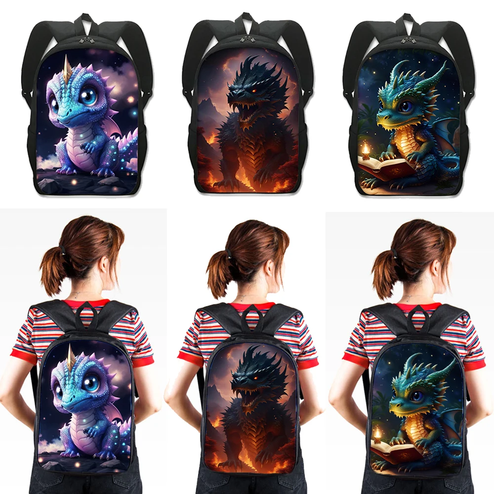 

Fantasy Magic Dragon Print Backpack Cartoon Dragon Baby Student Schoolbags Women Men Laptop Rucksack Outdoor Travel Daypack