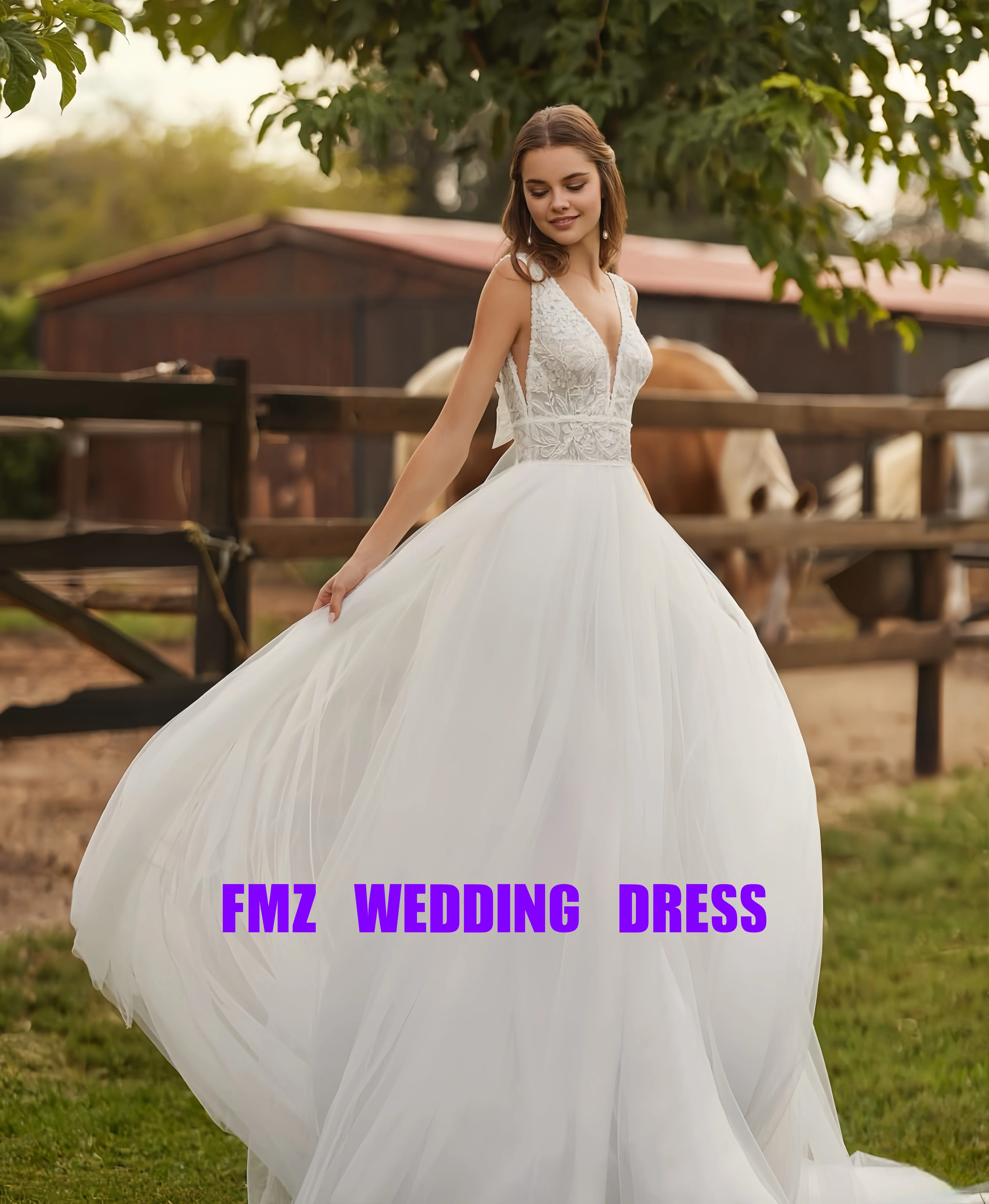 Customized V-neck sleeveless A-LINE elegant vestidos de novia wedding dress vestidos para muje robe de mariee