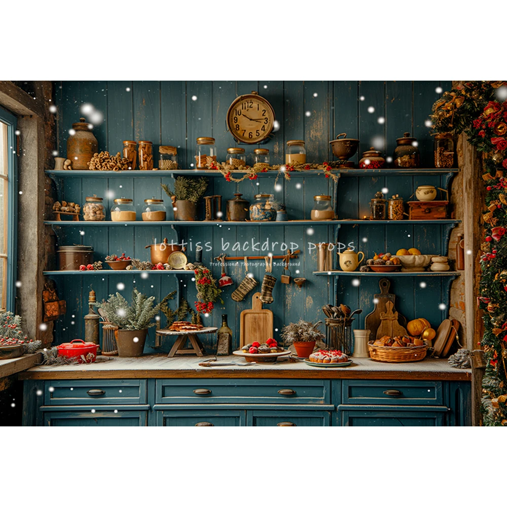 Realistic Kitchen Scene With White Cabinets Backdrops Kids Adult Photography Child Baby Photocall Decors Xmas Window Backgrounds