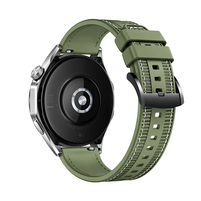 22mm Replacement Silicone Nylon Wrist Watch Band Fit for Huawei Watch Ultimate Soft Strap Suitable for Huawei Watch GT3 Pro 46mm