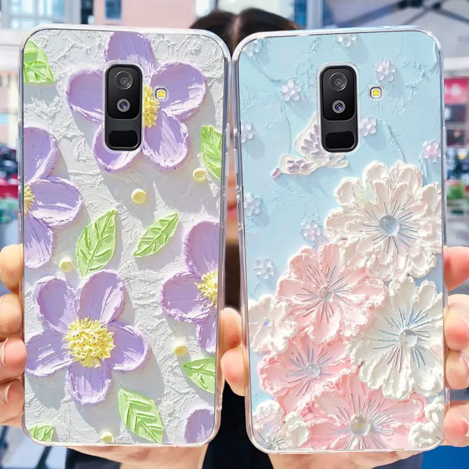 2018 etui na Samsung Galaxy A6 Plus etui A605F 6 A600F fajne modne wzory miękkie silikonowe etui na telefon Samsung A6 2018 Funda