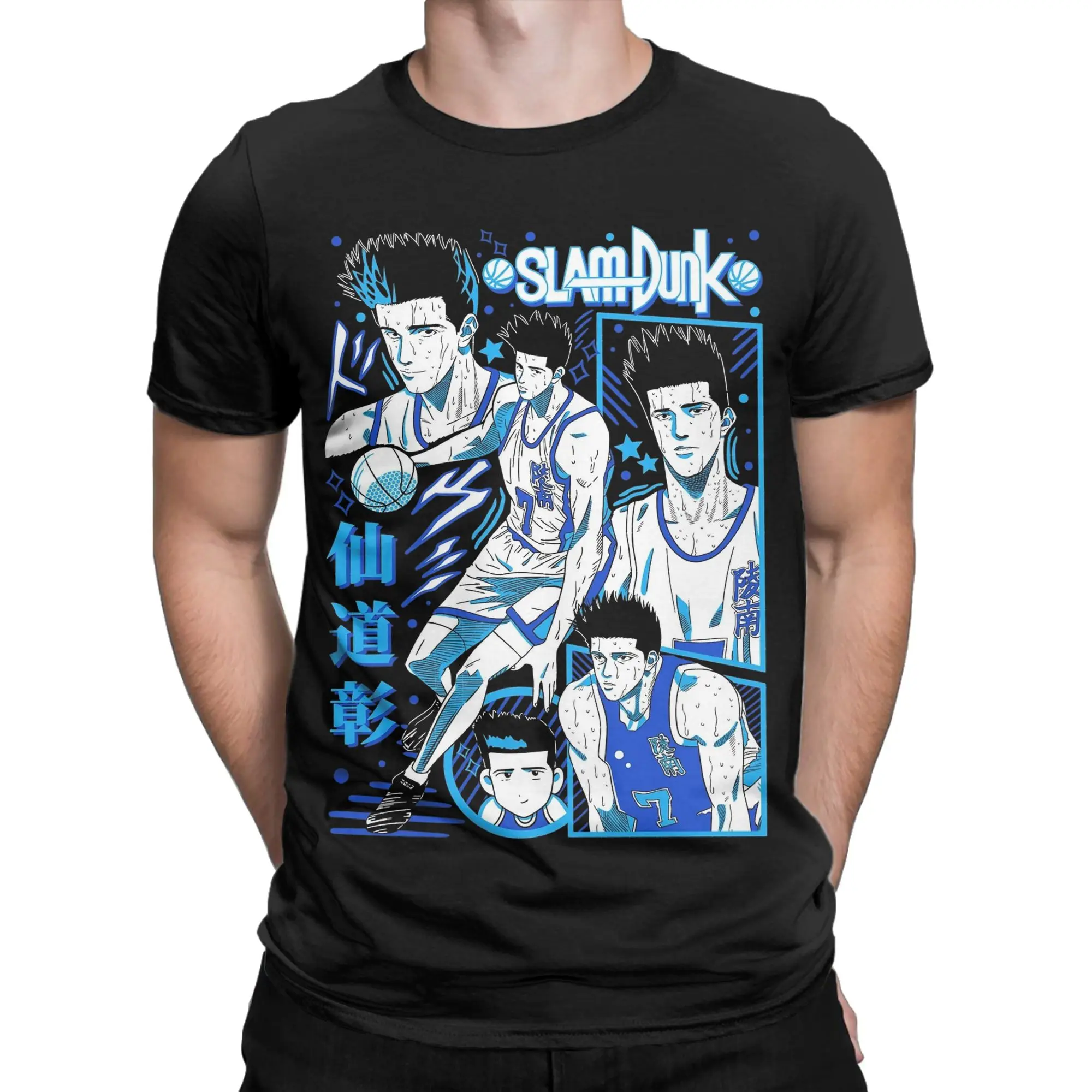 Men's T-Shirt Slams Dunks Casual Pure Cotton Tee Shirt Short Sleeve  T Shirts O Neck Clothing New Arrival