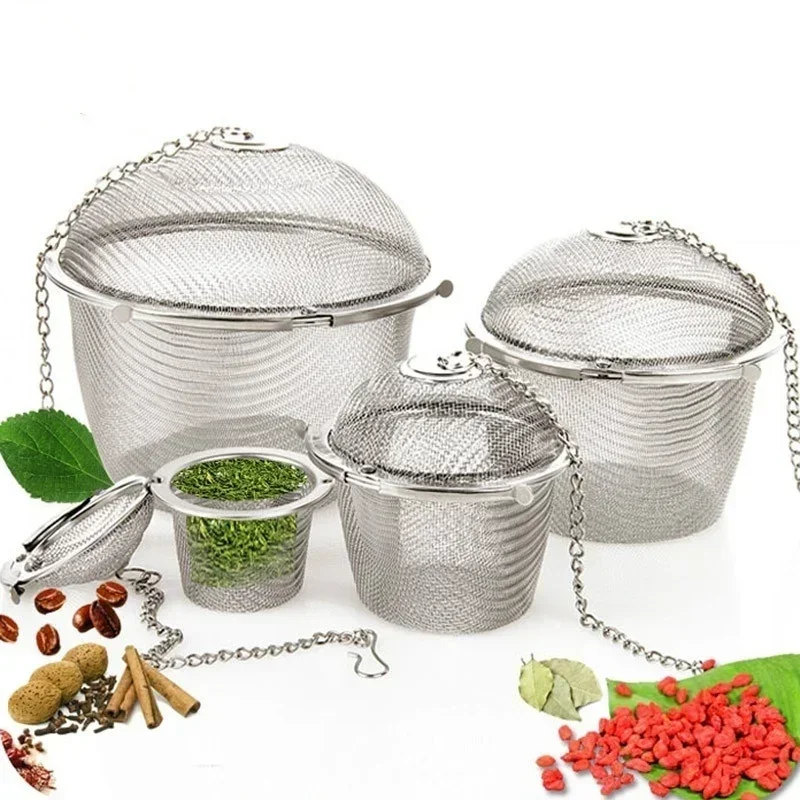 مصفاة شاي من الفولاذ المقاوم للصدأ مع قفل توابل ، كرة على شكل بيضة ، مصفاة شبكية ، فلتر متعدد الدورات ، مطبخ ، حساء ، حساء ، توابل ، غربال #1