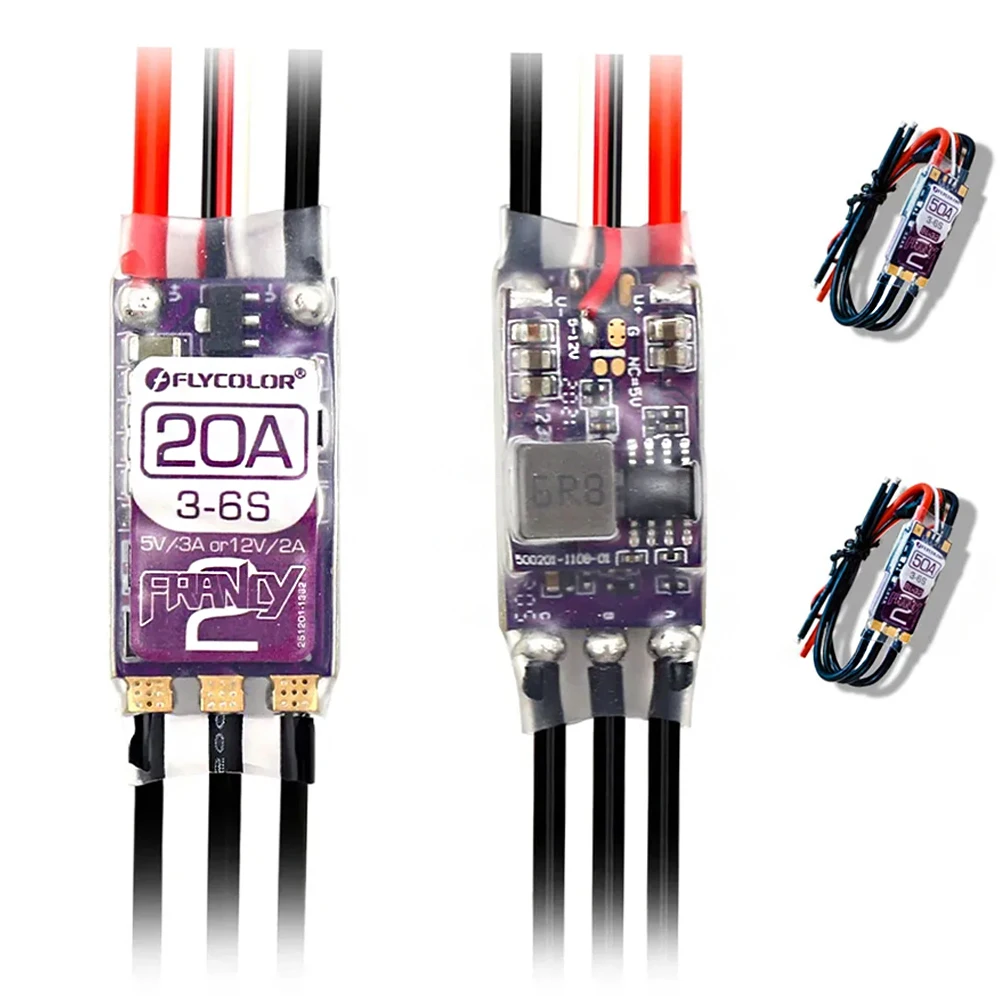 FLYCOLOR Бесщеточный ESC 20A 30A 40A 50A BLHELI-32 Dshot Высокопроизводительный MCU 5V/3A 12V/2A Двойной BEC Регулируемый для деталей радиоуправляемых игрушек