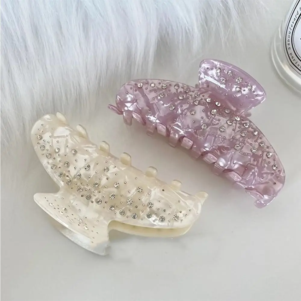 

Sweet Diamond Rhinestone Hair Claw Hair Clip Hairpin Acetic Acid Shark Clip Geometry Headwear Female