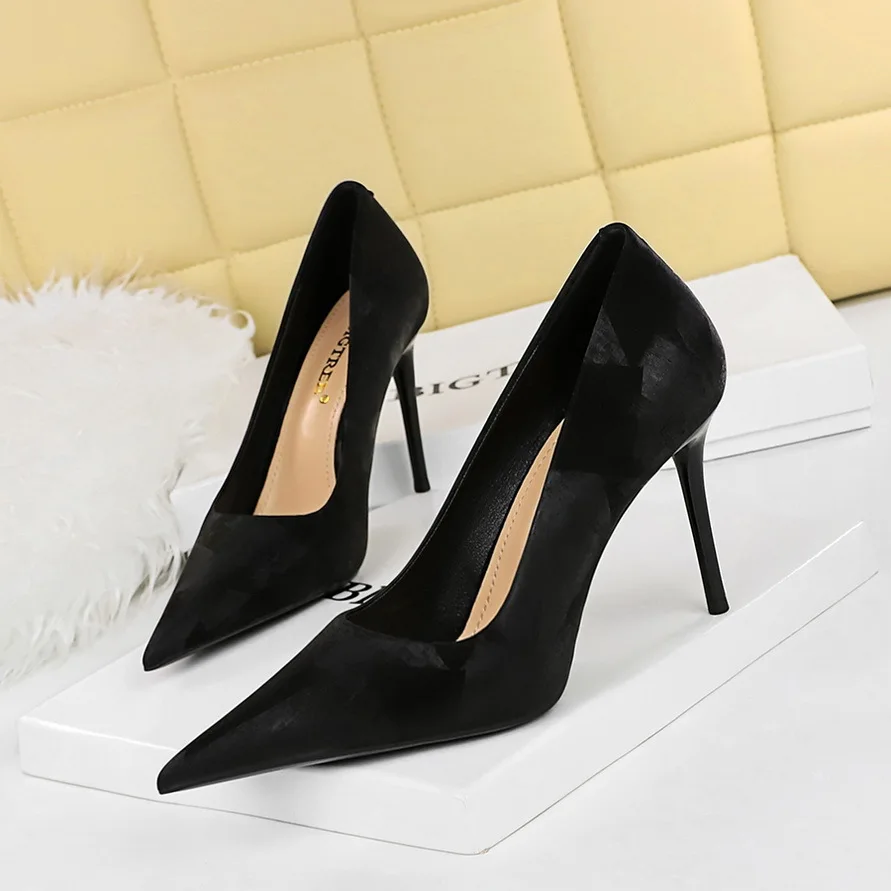 Korean Version Fashion High Heels Women 10 Cm 2024 New Pointed Dress Party Stilettos Shoes Leisure Sweet Spring Autumn  3265-2