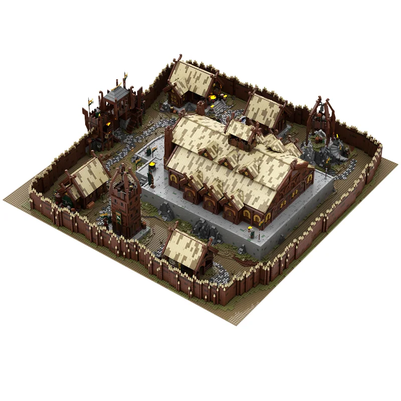 23240pcs MOC Ultimate Edoras Rohan Town Hobbit Lord Rings The Model Building Toy Blocks Architecture Christmas Gifts Brick Kids