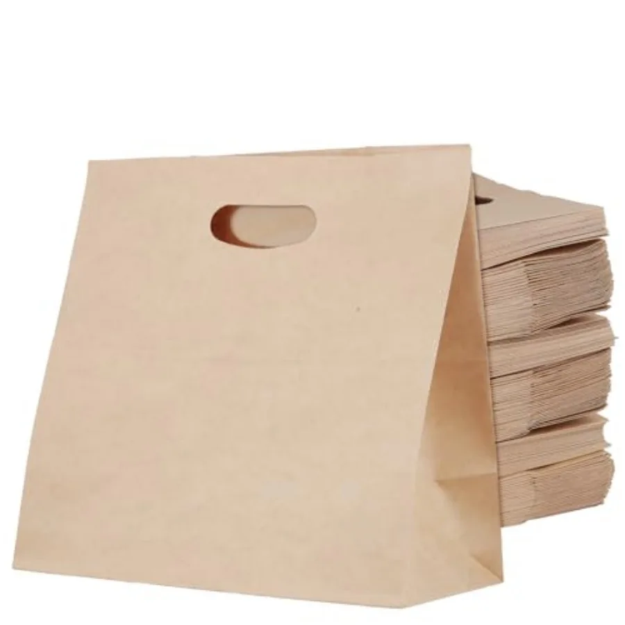 

150 PCS Kraft Paper Bags Brown Gift Takeout Tote Bags with Handle for Restaurant Grocery Shopping 11.2 x 11.2 x 6 inch