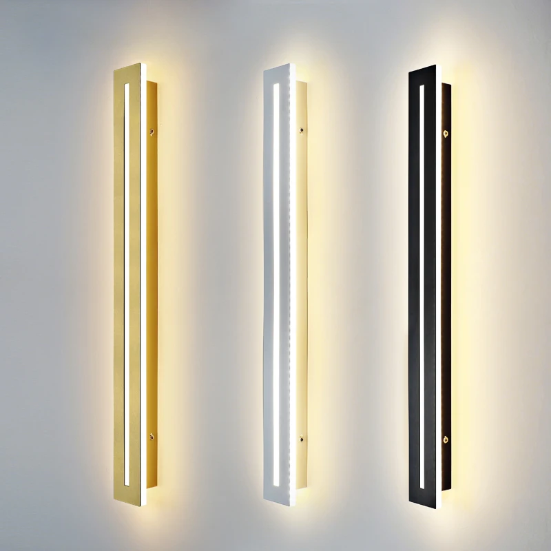 

Minimalist bedside long strip slotted wall lamp bedroom minimalist modern living room background light