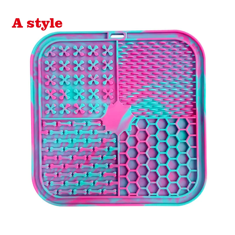 Camouflage Silicone Pet Licking Mat Cat and Dog Anti-choking With Slow Food Bowl Puppy istracted Licking Plate Cutlery