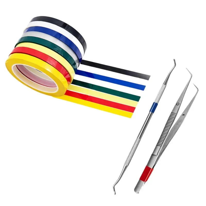 6Rolls 5mm Colorful Dental Instruments Identification Tape 66m Length High Temperature Resistance, 6 Color