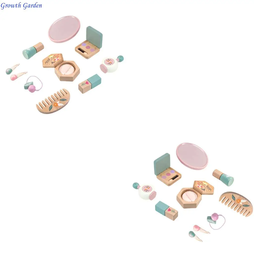 

Pretend Cosmetic Playset For Toddlers Girls 3 5 Years 10 Wooden Makeup Set Enhances Motor Skills Creative Gift Toy E65D