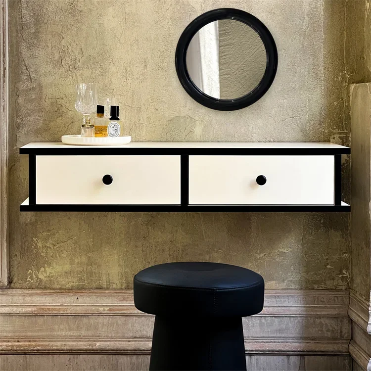 Wholesale Luxury White Wall Hung Dressing Makeup Vanity Table Set Mirror Dressing Vanity Desk Table For Dressing Table Room