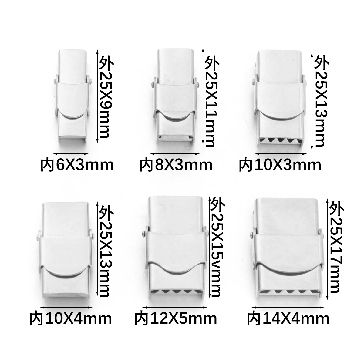 5pcs/lot Stainless Steel Clasp Crimp Jaw Clasps Hook Leather Clasps Fastener Buckle For DIY Bracelet Jewelry Making Connectors - view 6