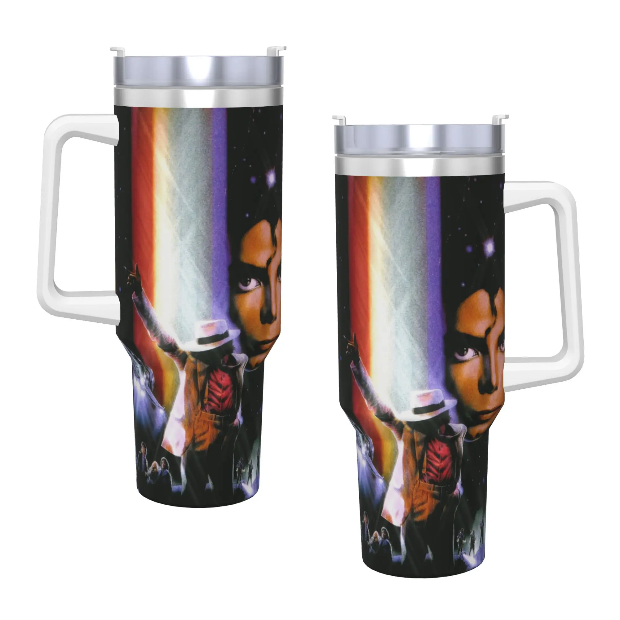 Michael MJ Tumbler King of Pop Male Hot Drinks Water Bottle Heat Preservation Stainless Steel Coffee Mug Design Camping Mugs Cup