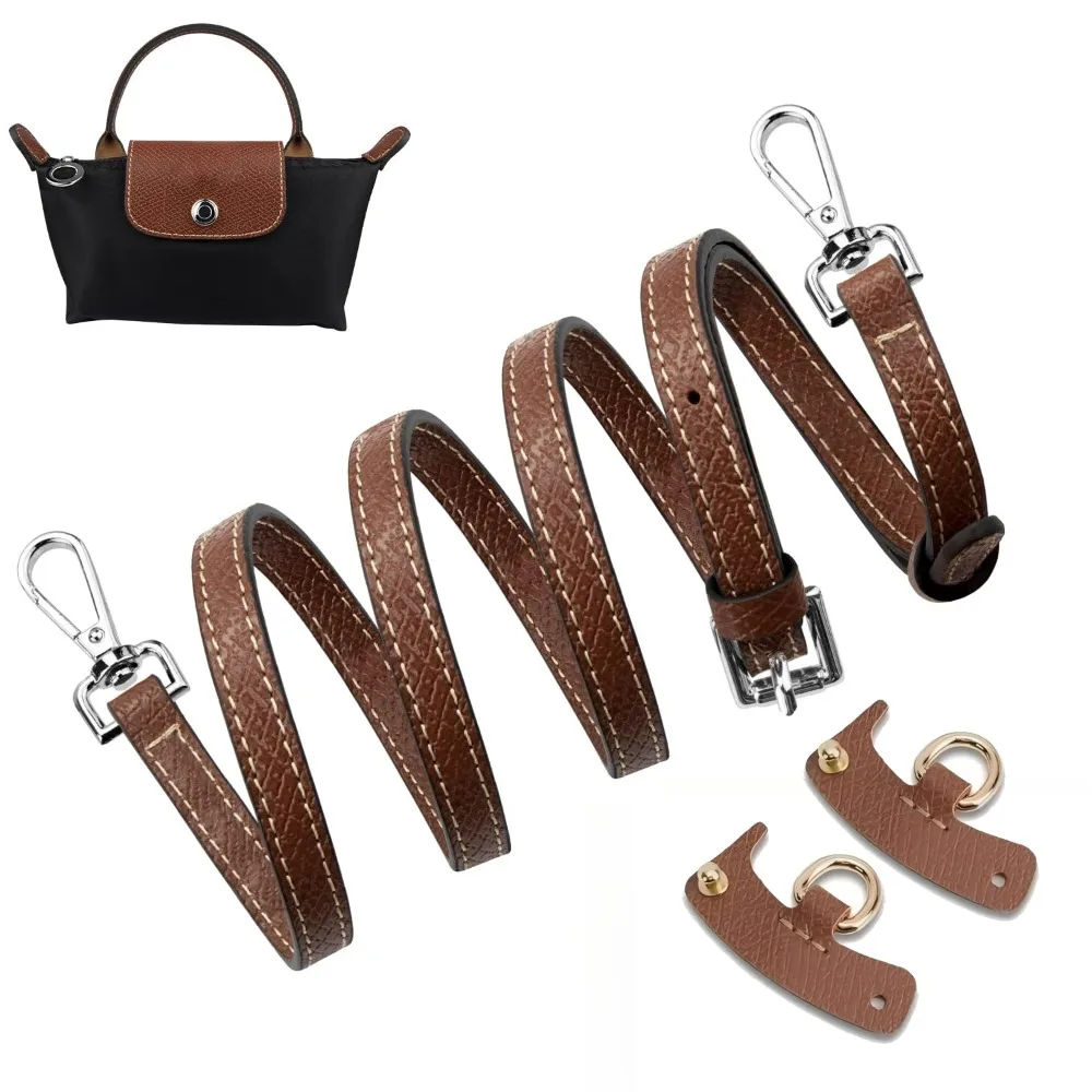 Genuine Leather Strap For French L Mini Dumpling Bag Conversion Kit Punch Free Crossbody Shoulder Belt Replacement Accessories