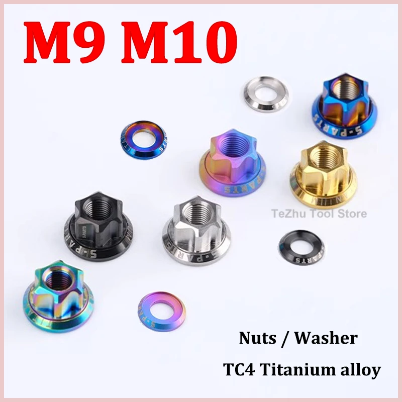 1pc Titanium Nut M9 M10 Titanium Alloy Flower Drum Nuts for Bicycle Motorcycle Car