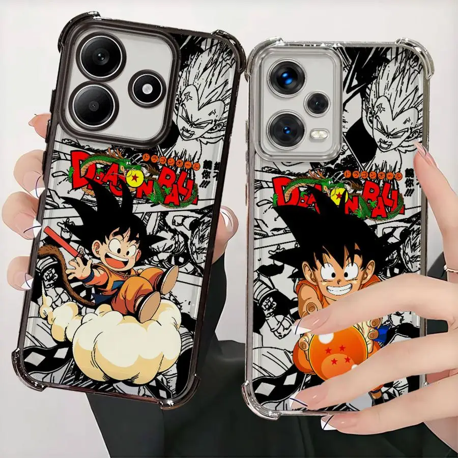 Dragon Ball Cartoon Hülle für Redmi Note 10s 11 12 13 9S 14 Pro Plus 10 Lite 11s Soft Phone Cover