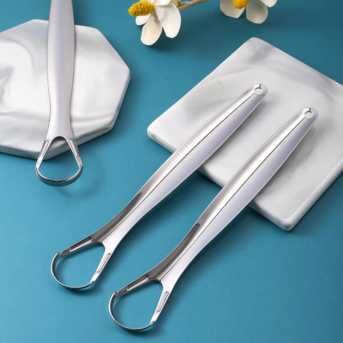 Edelstahl Dental Tool Set Zungen schaber Mundpflege