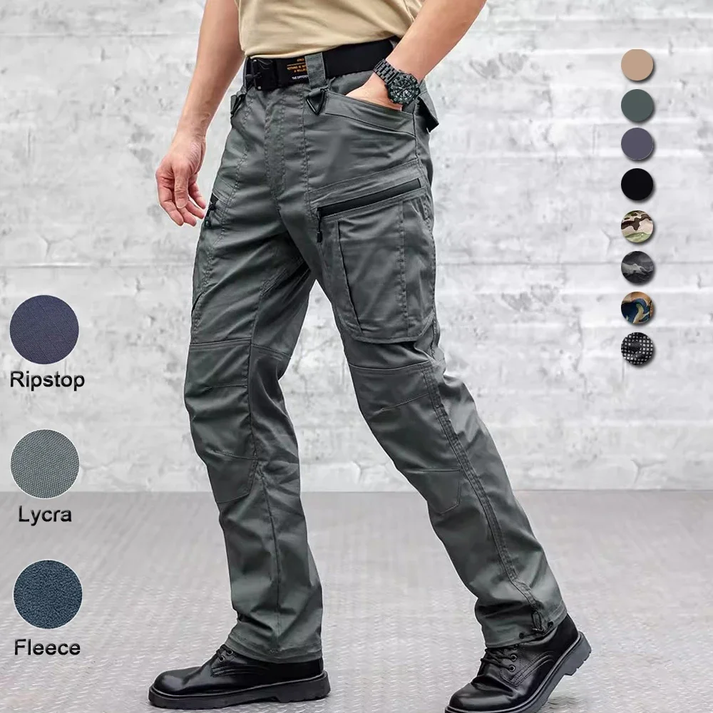 

IX7 Tactical Pants Men Waterproof Trousers Outdoor Multi-pocket Training Joggers Ripstop Pants Sharkskin Softshell Summer Winter