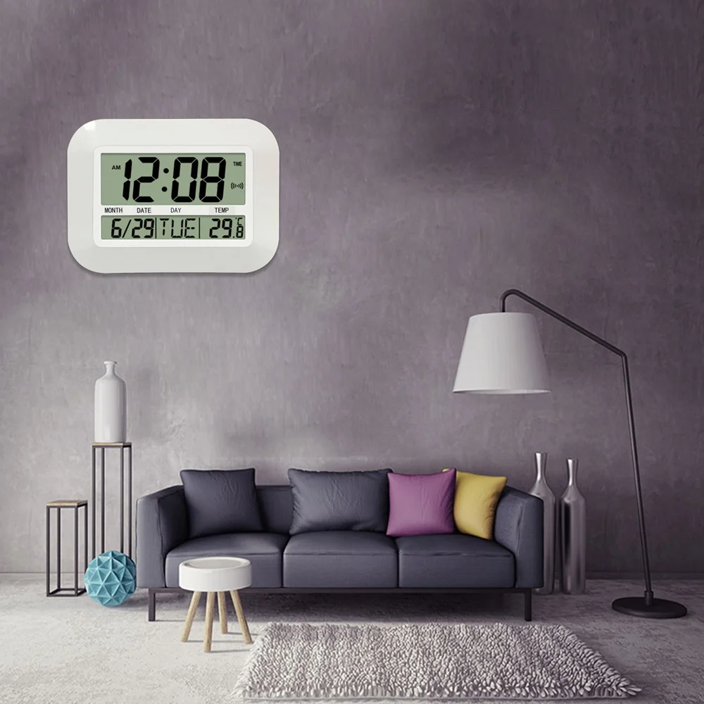 Reloj Digital de pared para el hogar y la Oficina, dispositivo sencillo con batería, calendario de gran temperatura, fecha y día