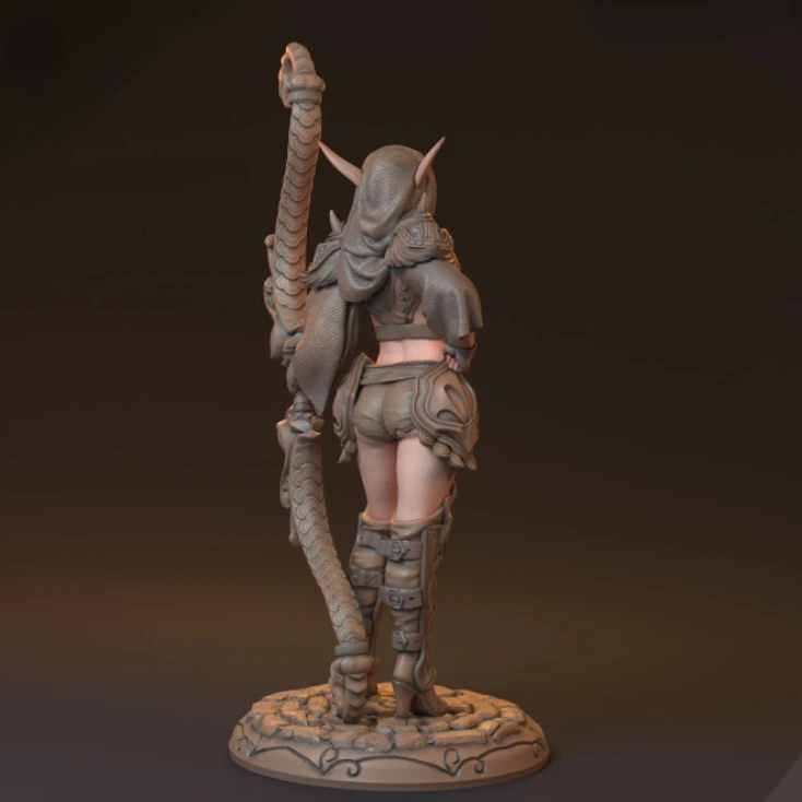 Resina Figura Modelo Kit de Fantasia Archer, Magic Hunter, Estátua em Miniatura, Desmontado e Sem pintura, Frete Grátis, Escala 1:35