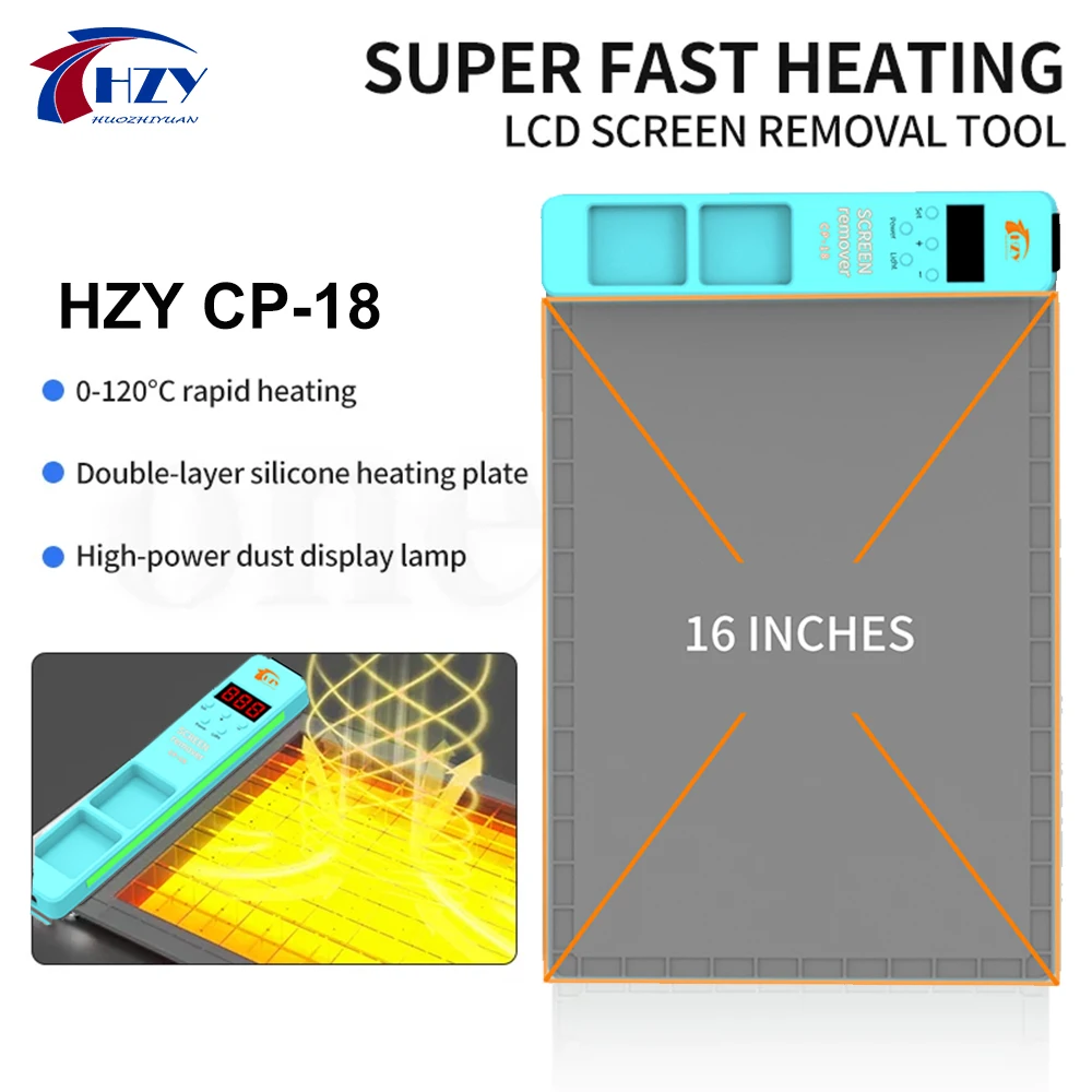 

HZY CP-18 16 INCH SUPER FAST HEATING LCD SCREEN REMOVAL TOOL Separate Machine Heating Table For IPHONE phone Tablet Rework Tool