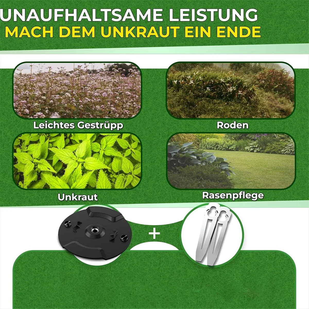 مجموعة سكاكين معدنية من ABYA لشفرة بديلة لآلة تشذيب العشب وبطارية جاردول - سكين حديقة بما في ذلك قرص القطع