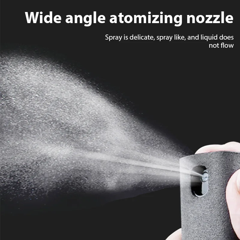 زجاجة رذاذ منظف الشاشة متعددة الوظائف لإزالة بصمات الأصابع، رذاذ تنظيف محمول للهواتف المحمولة والكمبيوتر اللوحي