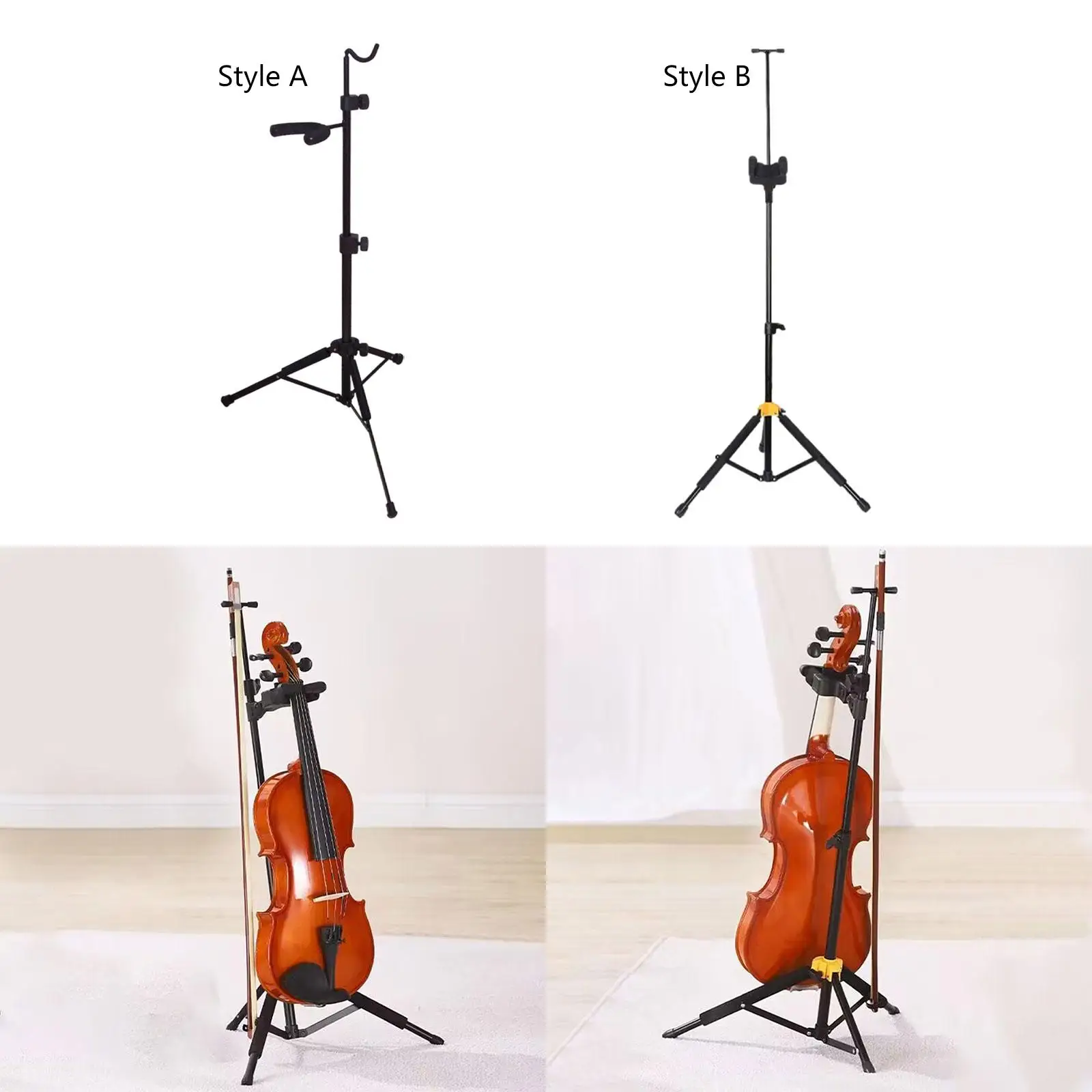 Violin Stand and Neck Holder Violin Accessories with Bow Hook Retractable Support Bracket for Performance Concerts Orchestra