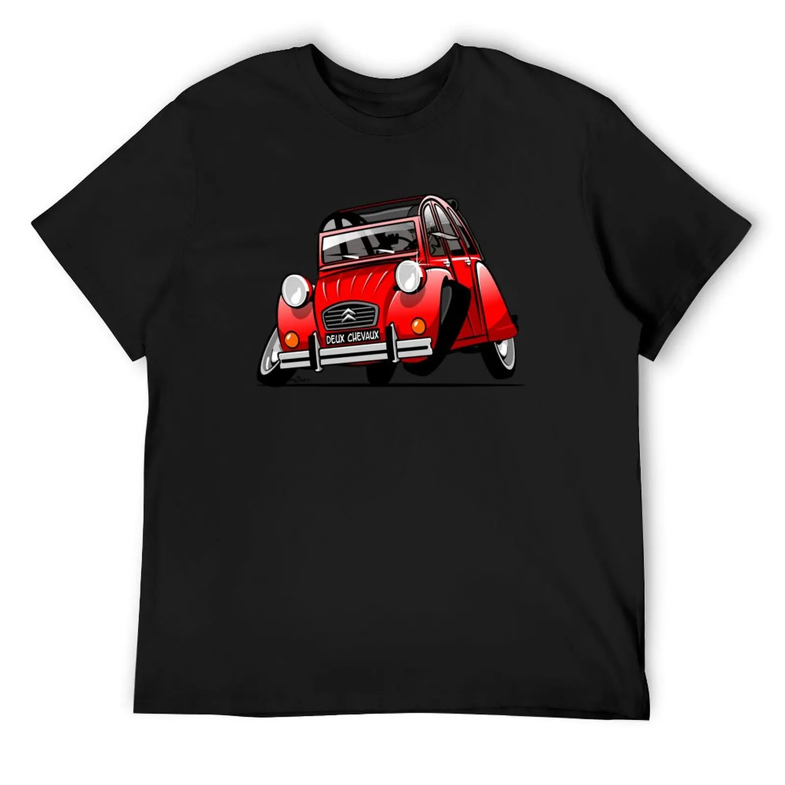 

2CV caricature red T-Shirt summer tops oversizeds blanks croswit shirt man t shirts for men