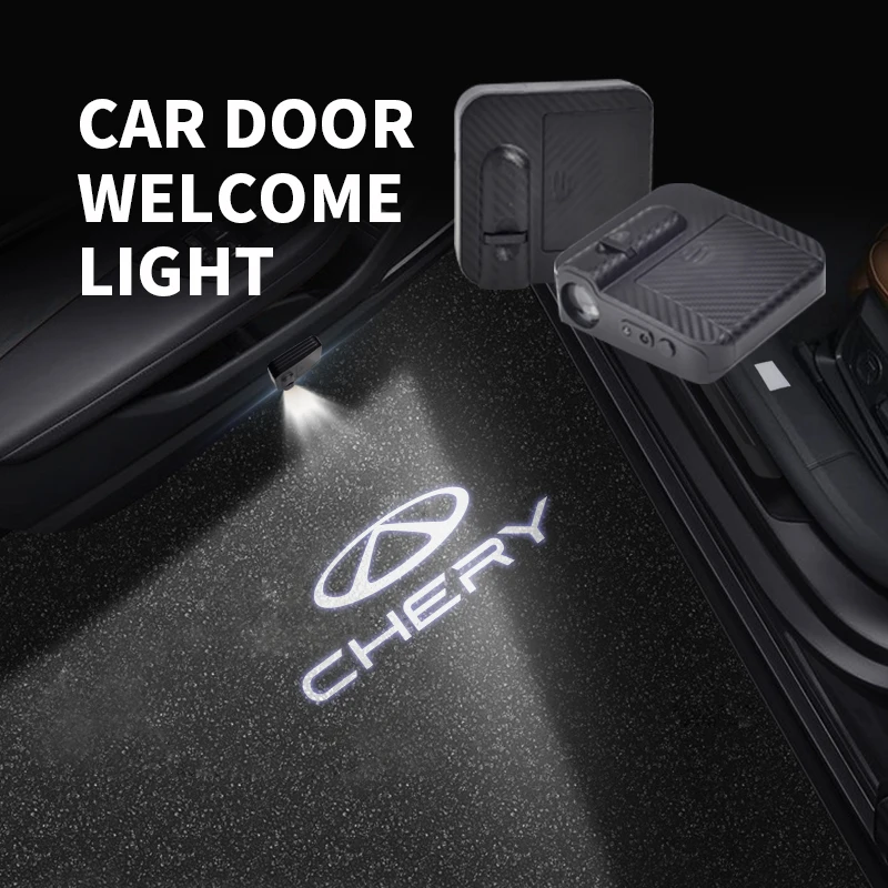 HD LED For Chery Logo Tiggo 3 5 7 8 Pro Plus Jetour X70 Arrizo Amulet Arrizo Car Door Courtesy Light HD Projector Welcome Lamp