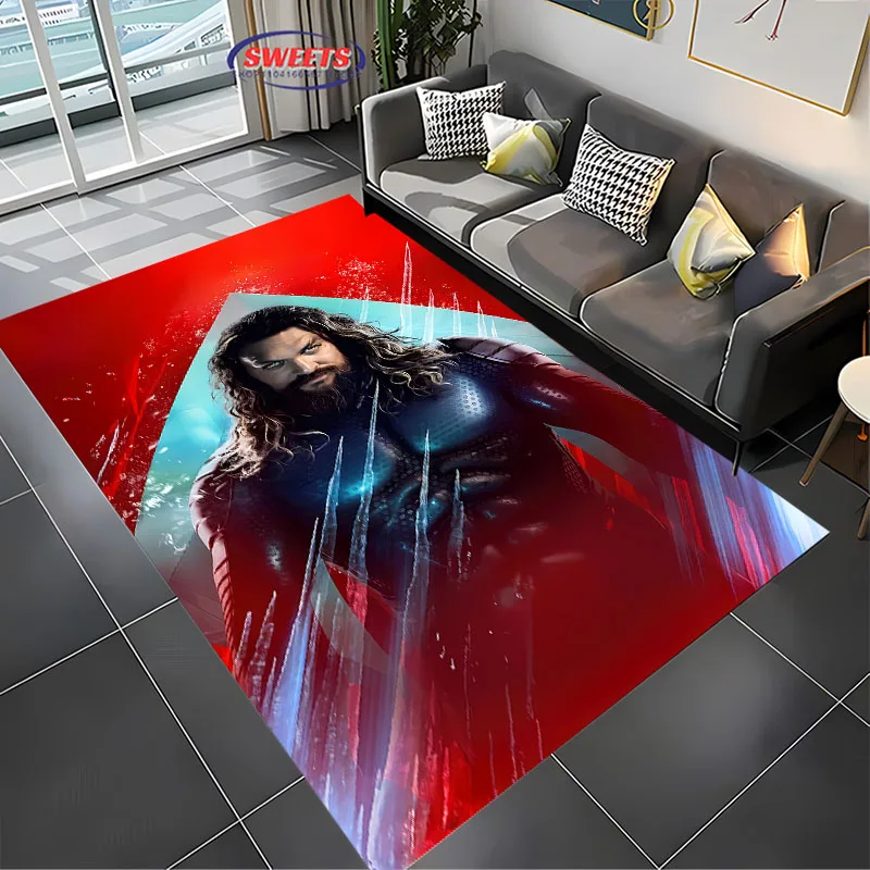 جديد إلى سجادة Aquaman الكلاسيكية DC، غرفة المعيشة، غرفة النوم، منطقة المكتب، غرفة الأطفال، حصيرة غير قابلة للانزلاق قابلة للغسل في الغسالة، هدية #3