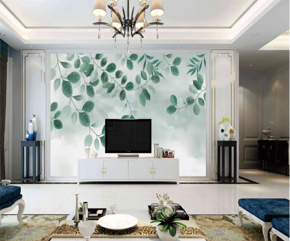 Self-adhesive wallpaper papel de parede New Nordic Forest Banana Leaf Flowers and birds Bedroom Living Room Decorative Painting