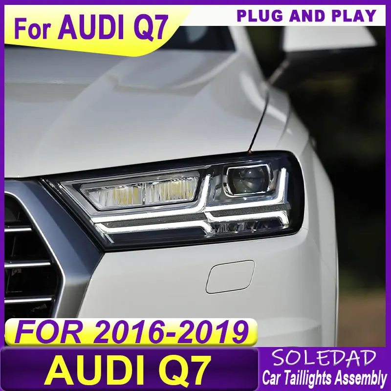 Car HeadLamp For Audi Q7 Headlight 2016 2017 2018 2019 HeadLamp Drl Projector Lens Assembly Turn signal Plug and play