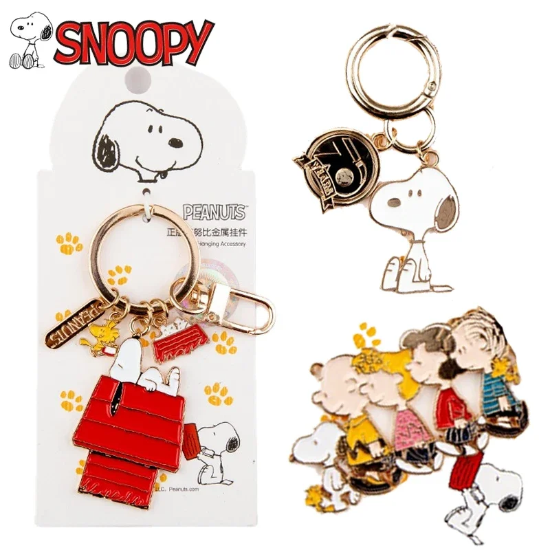 Snoopy Keychain Cartoon Bag Pendant Anime Figures Key Ring Car Keychain Women Men Cute Kids Backpack Decoration Accessories Gift