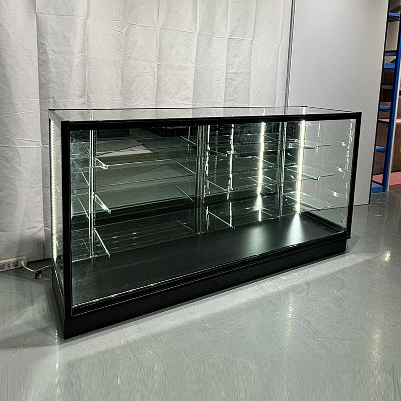 Vitrine en verre à vision complète de 70 po - Noir