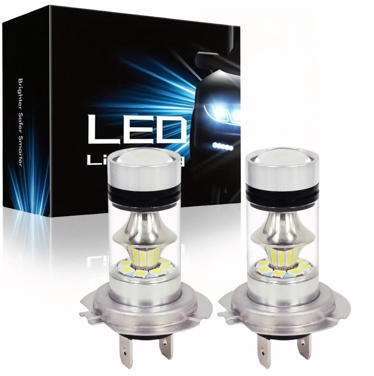 

2x H7 100W High Power LED Fog Driving Light Bulbs 20SMD 6000K White