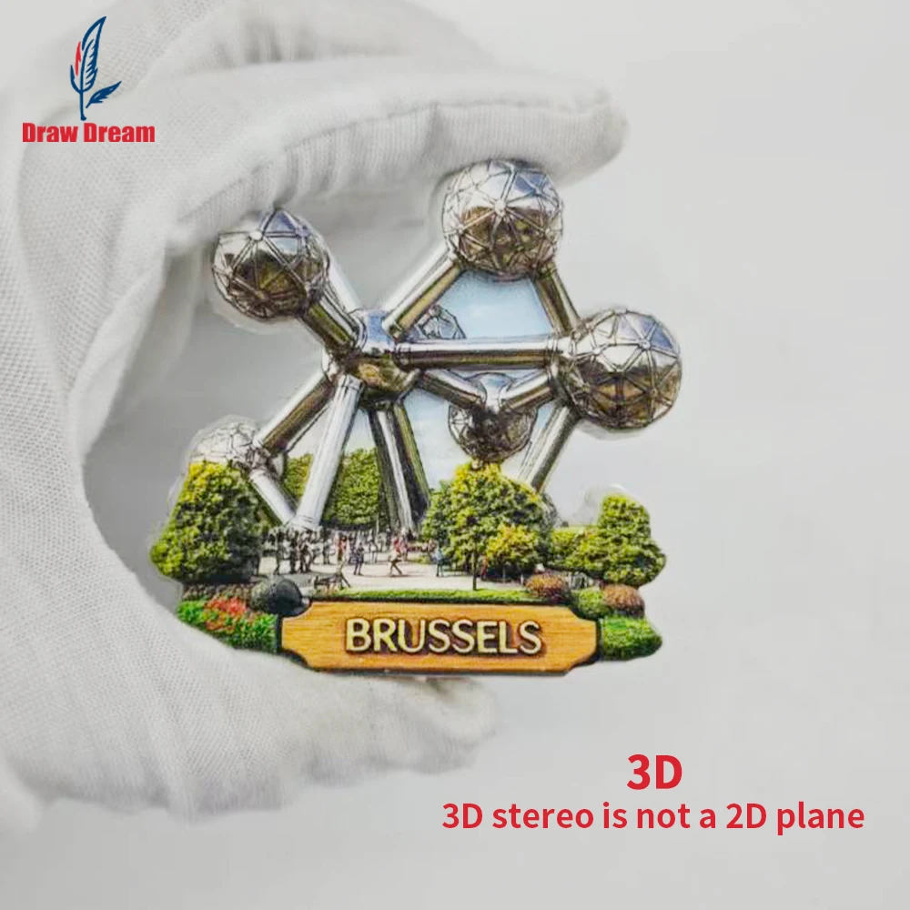 1Pc Brussels Fridge Magnet, World Travel Souvenir Collection, Suitable for Home and Office Decoration, Personalized Exclusive Travel Souvenir Magnetic Fridge Magnet, Home Decoration, Kitchen, Room, Office, Cabinet Crafts Gift, Holiday Souvenir, Exquisite Small Gift