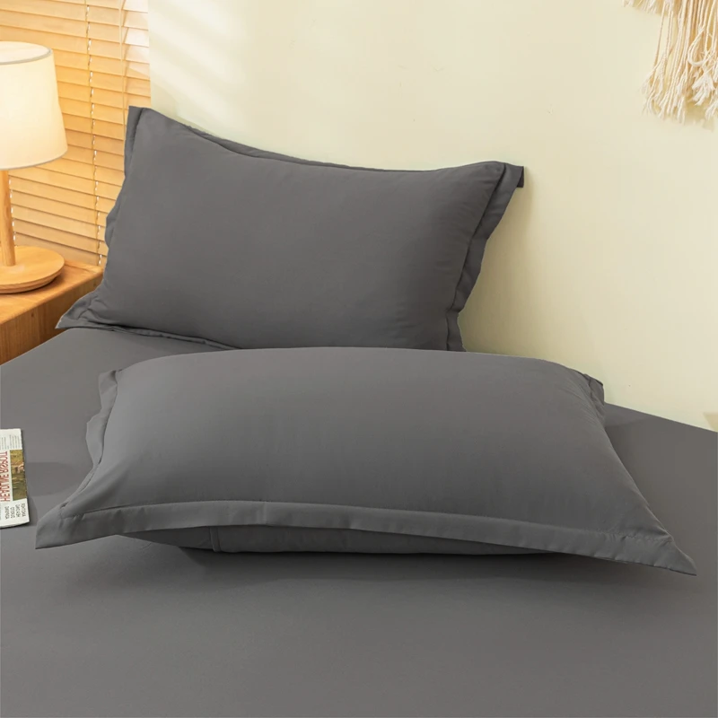 2pc Solid Color Pillowcase 48x74cm Skin-friendly Pillow Sham Soft High Quality Decorative Pillow Cover for Home Pillowcase Cover