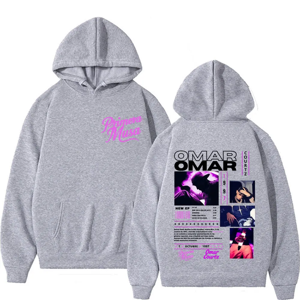 Omar Courtz Primera Musa Album Tour Graphic Hoodies Men Women Long Sleeve Hip Hop Punk Trend Hoodie Oversized Casual Sweatshirts