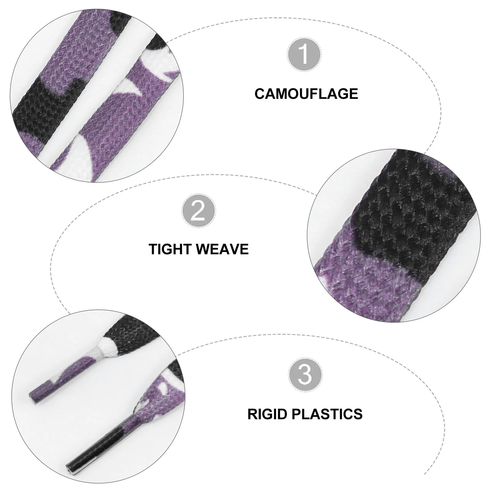 

10pcs Universal Flat Shoelaces Grey Camouflage Pattern For Sneakers Running Adults Elastic Shoe Ties Stretching Laces