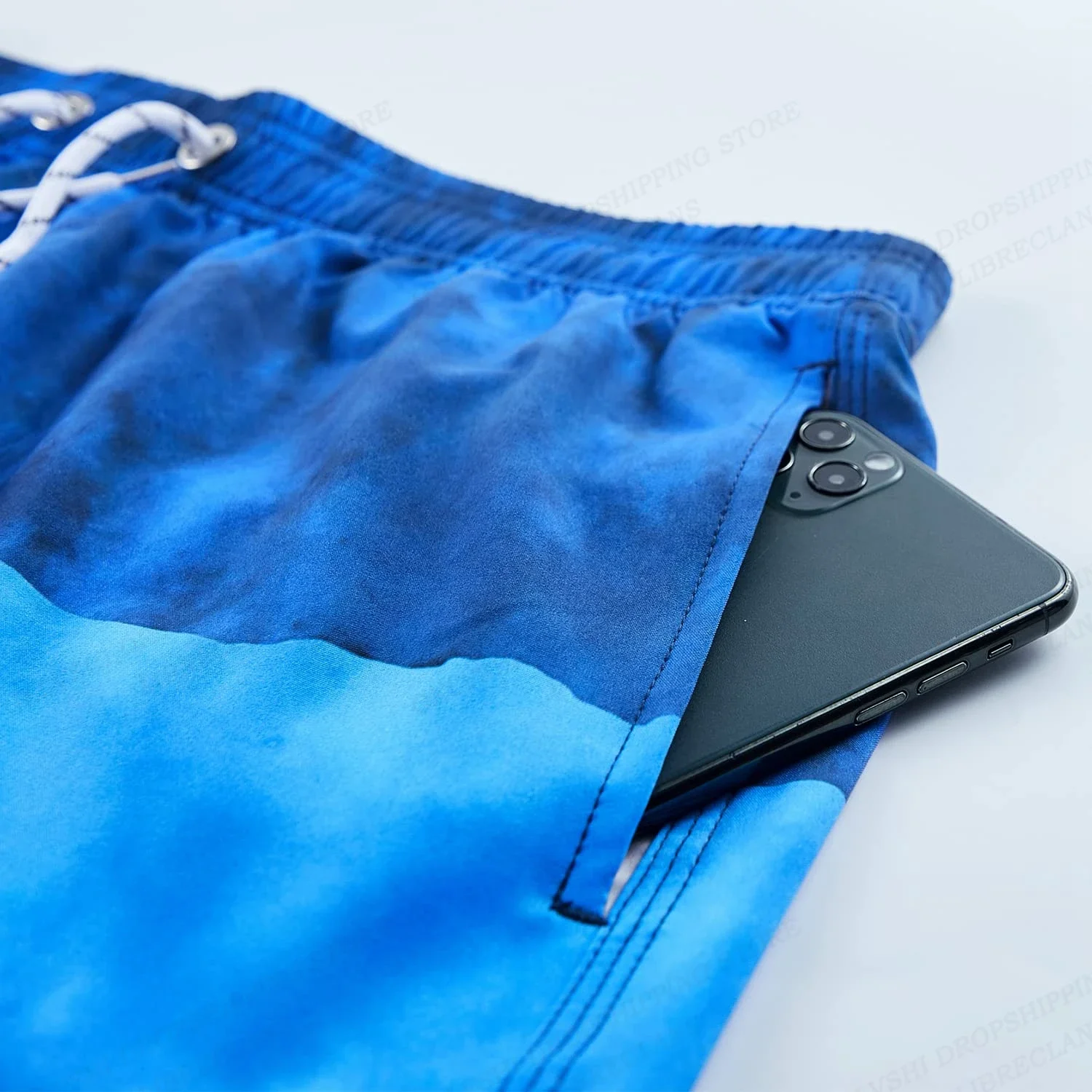 Men Gradient 3D Printed Beach Shorts 4
